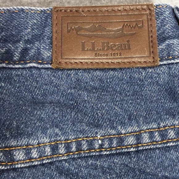 L.L. Bean Women’s Relaxed Fit Flannel Lined Jeans Size 16 Regular Blue Denim - Picture 9 of 9